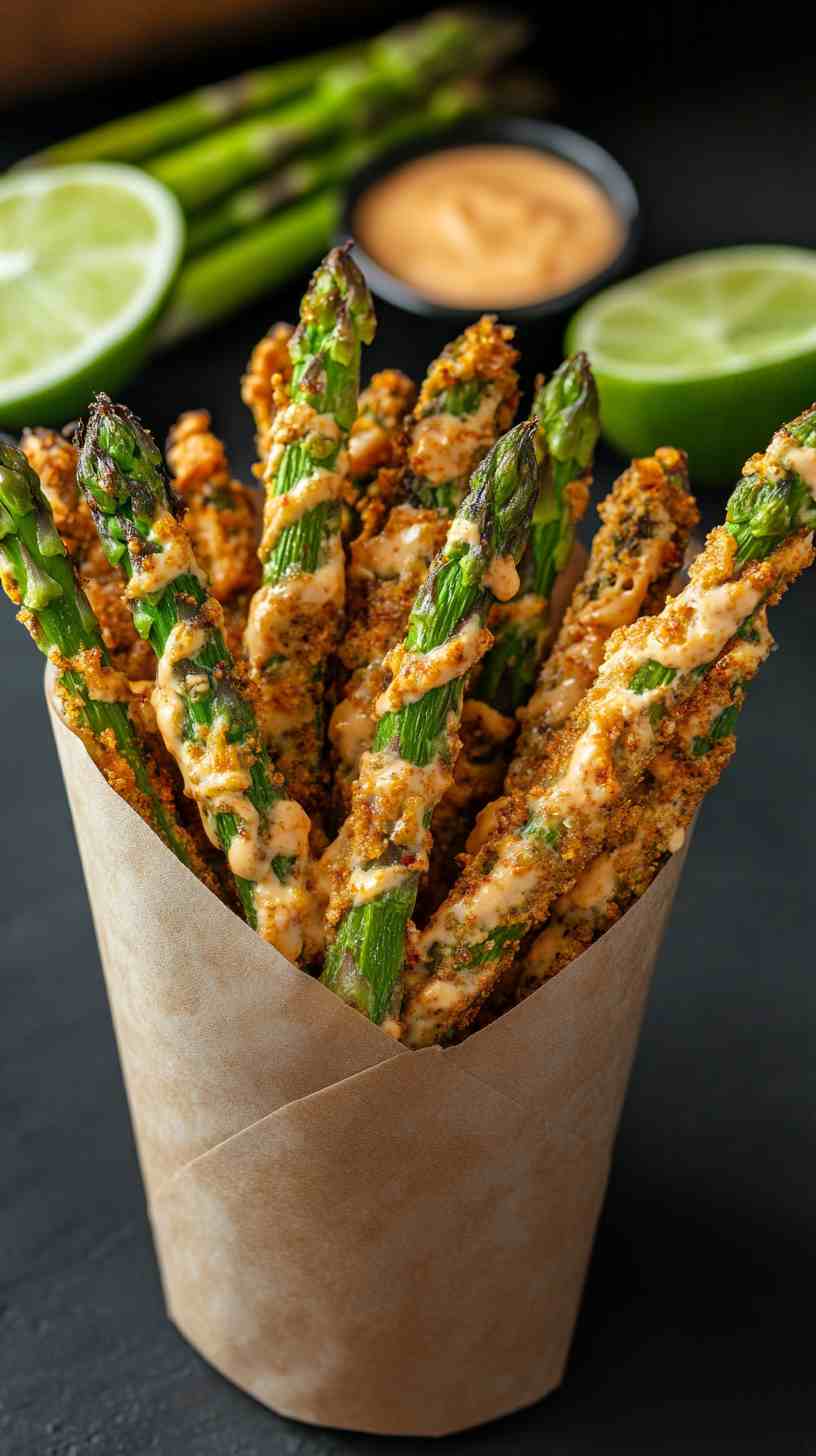 Air Fryer Asparagus Fries with Dipping Sauce