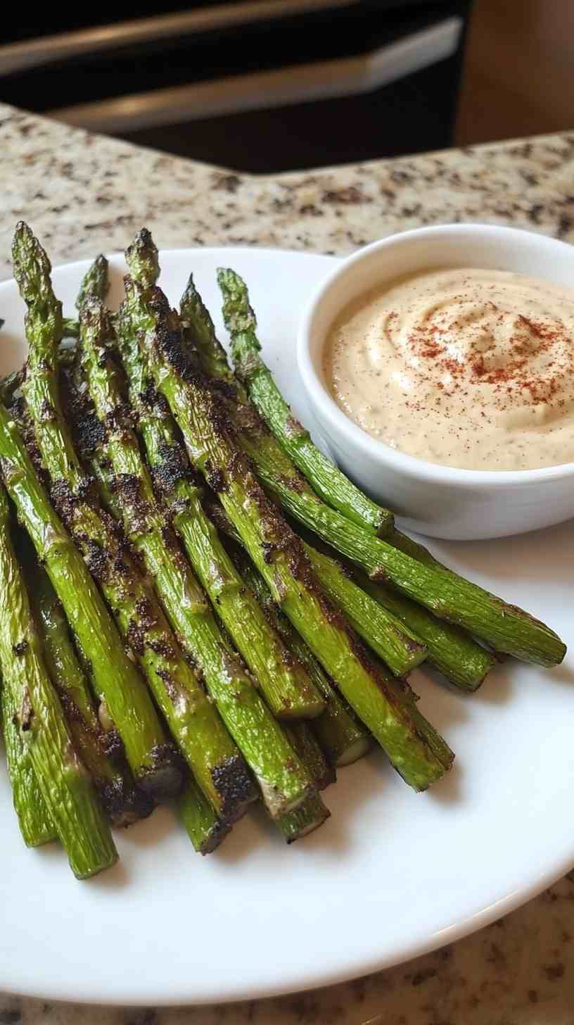 Air Fryer Asparagus Fries with Dipping Sauce