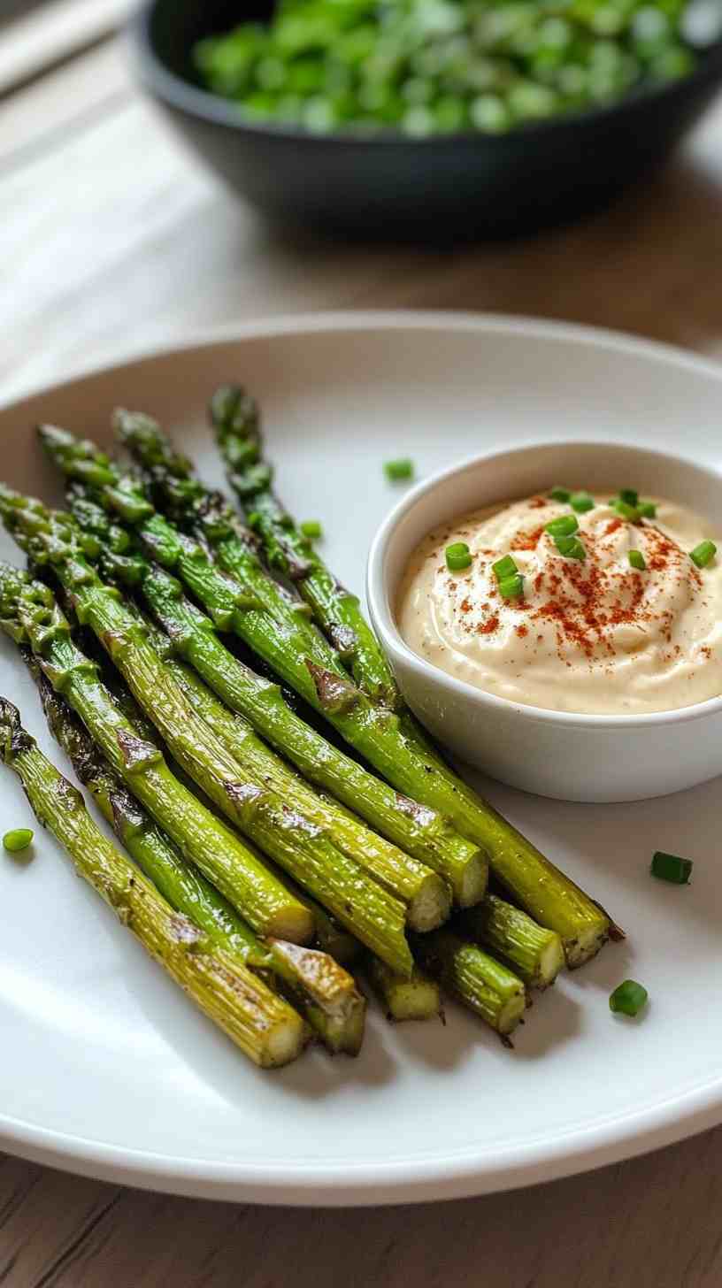 Air Fryer Asparagus Fries with Dipping Sauce