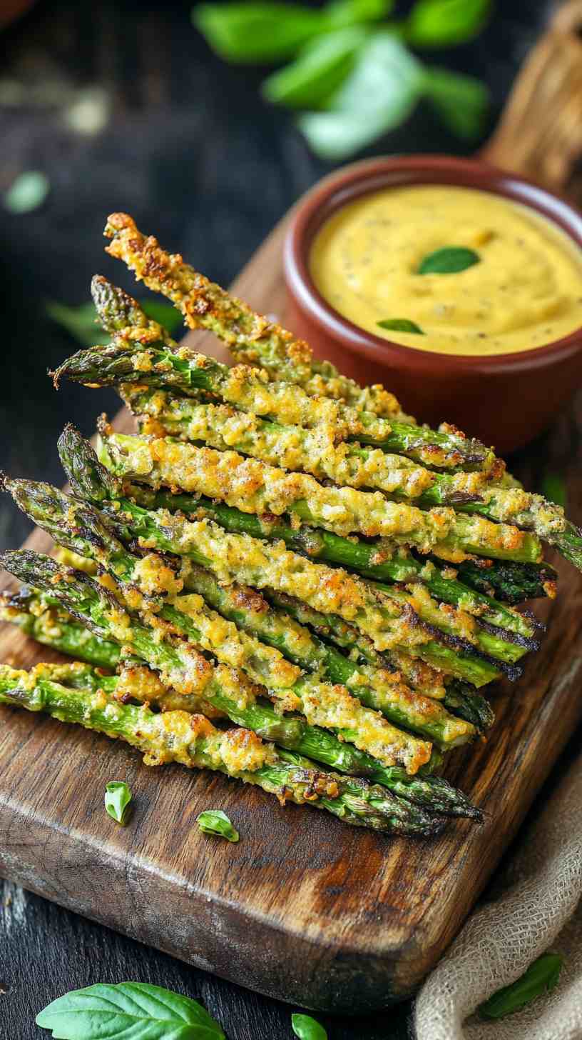Air Fryer Asparagus Fries with Dipping Sauce