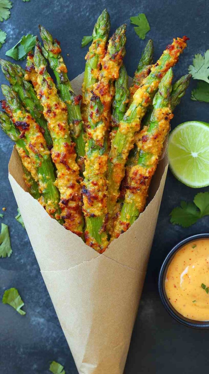 Air Fryer Asparagus Fries with Dipping Sauce