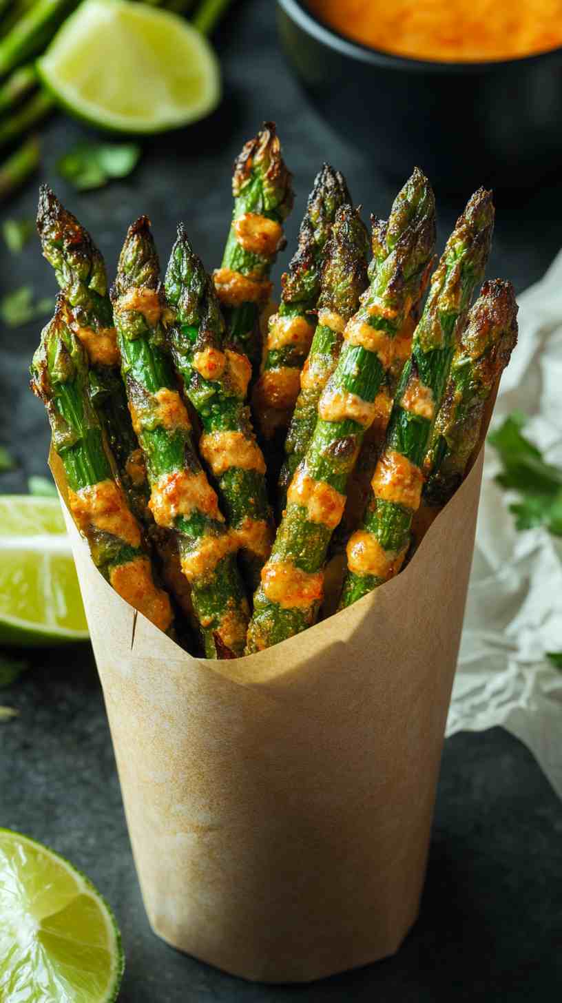 Air Fryer Asparagus Fries with Dipping Sauce