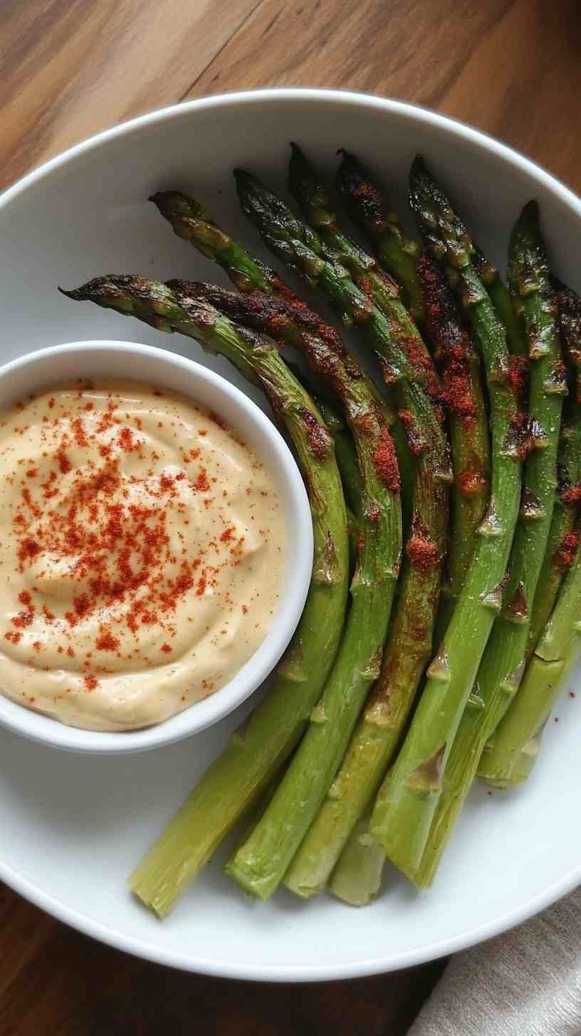 Air Fryer Asparagus Fries with Dipping Sauce
