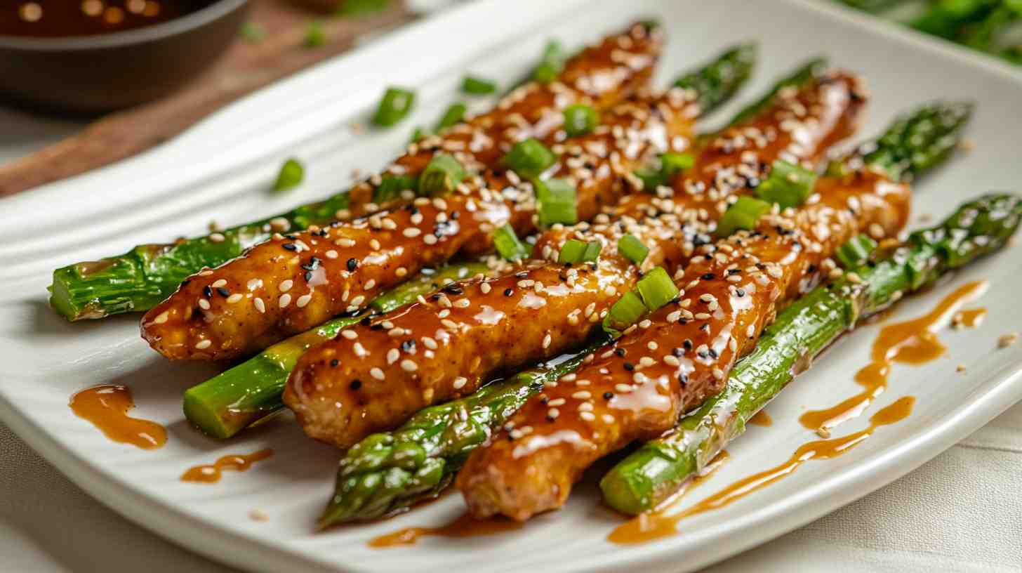 Air Fryer Asparagus with Mustard Glaze