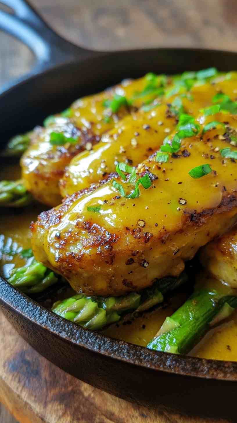 Air Fryer Asparagus with Mustard Glaze
