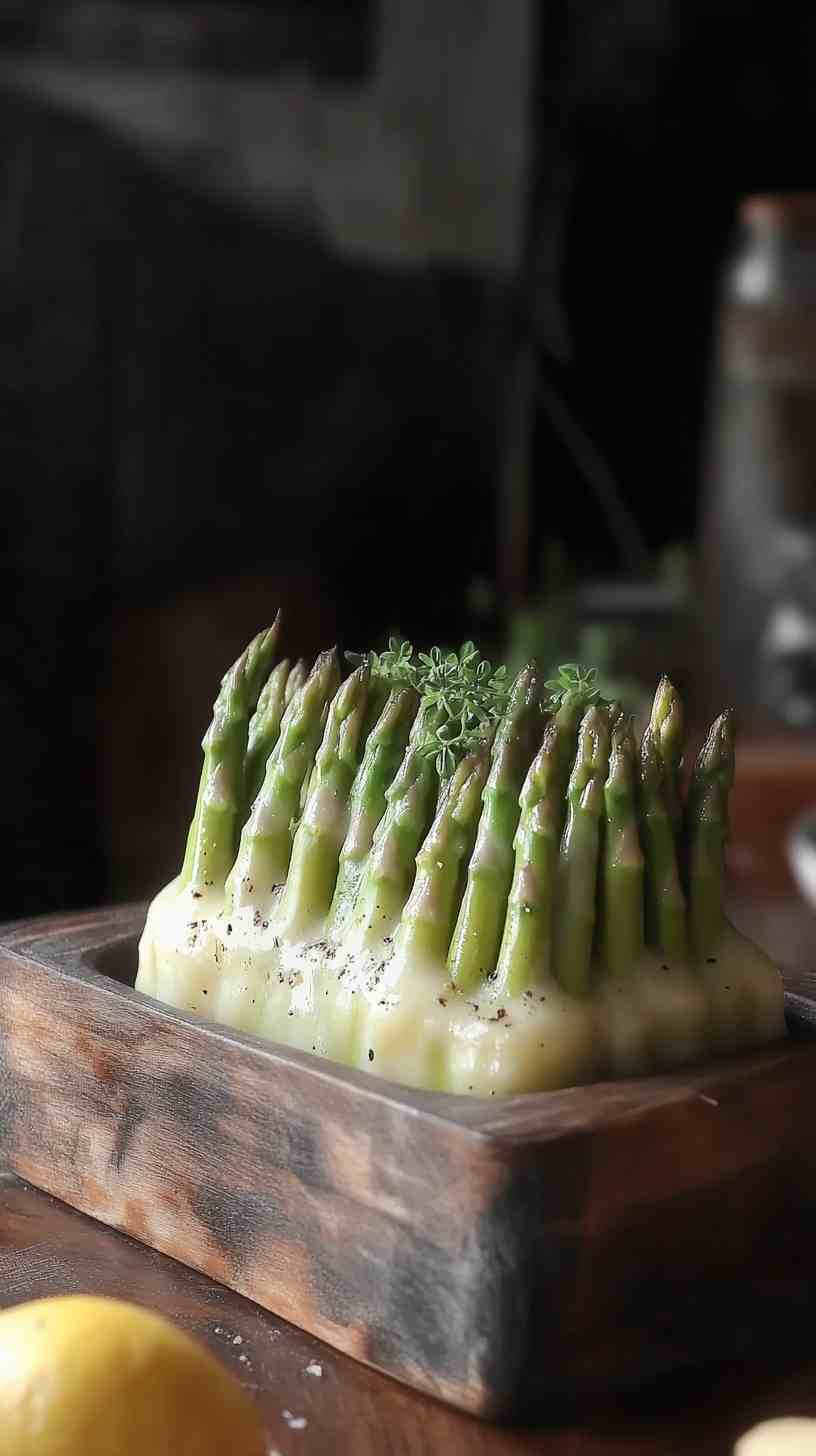 Air Fryer Asparagus with a Lemon Herb Sauce