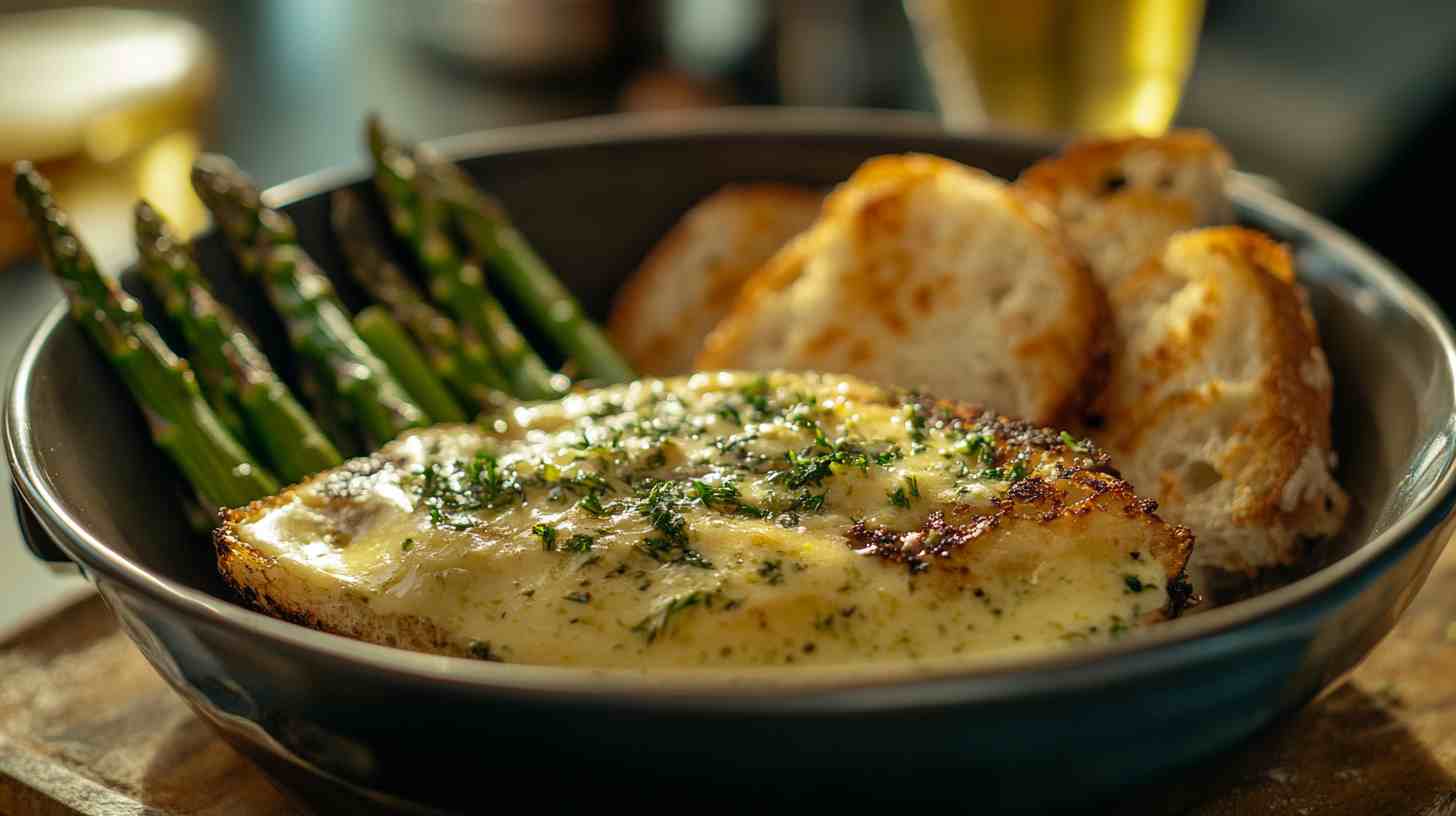Air Fryer Asparagus with a Lemon Herb Sauce