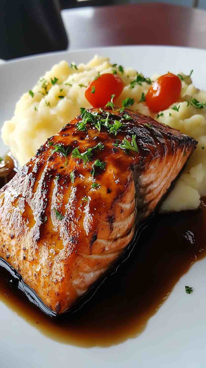 Air Fryer Balsamic Glazed Salmon