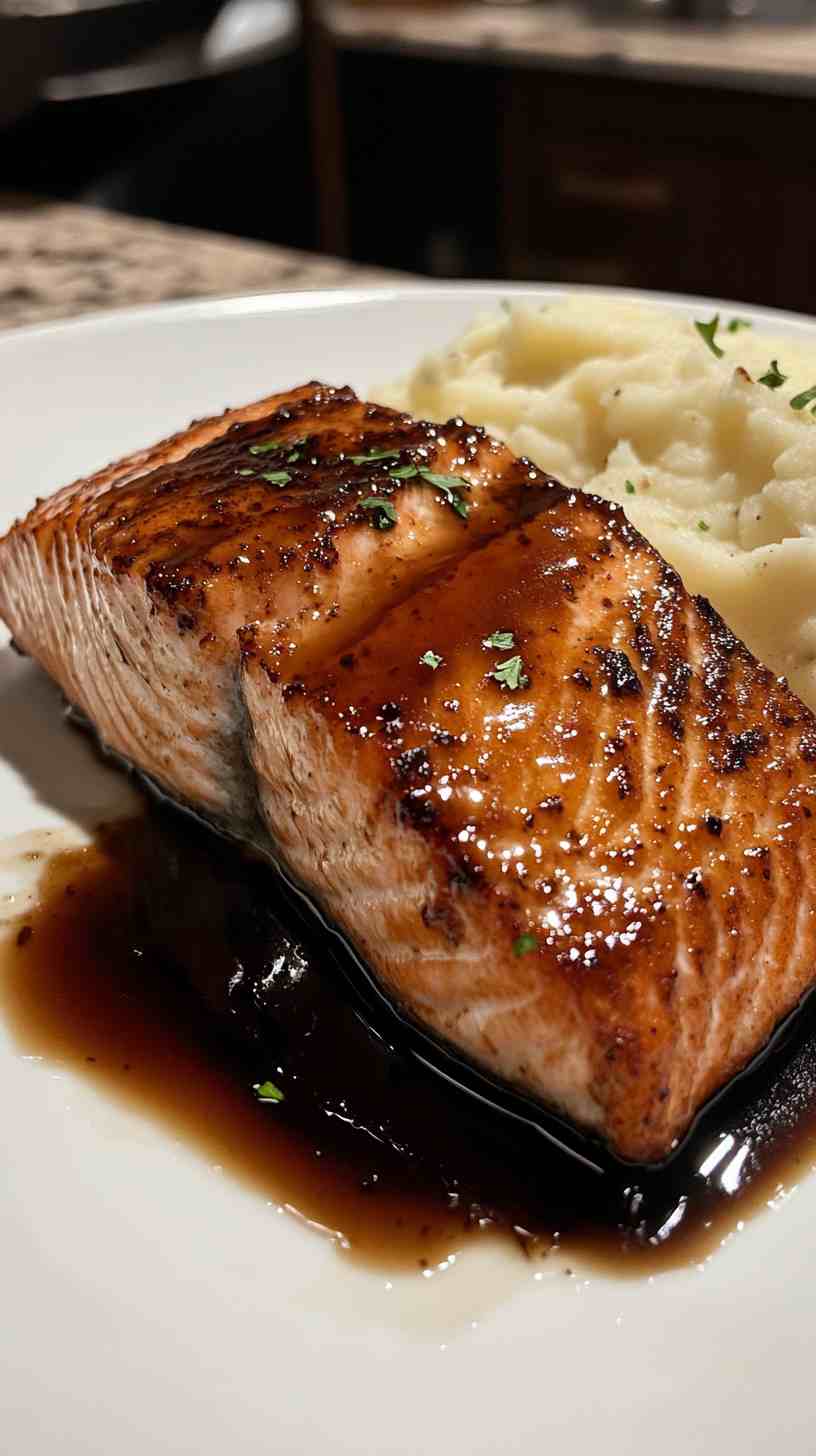 Air Fryer Balsamic Glazed Salmon