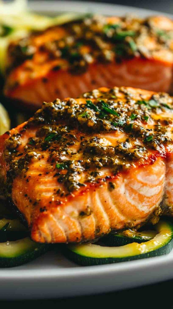 Air Fryer Pesto Salmon