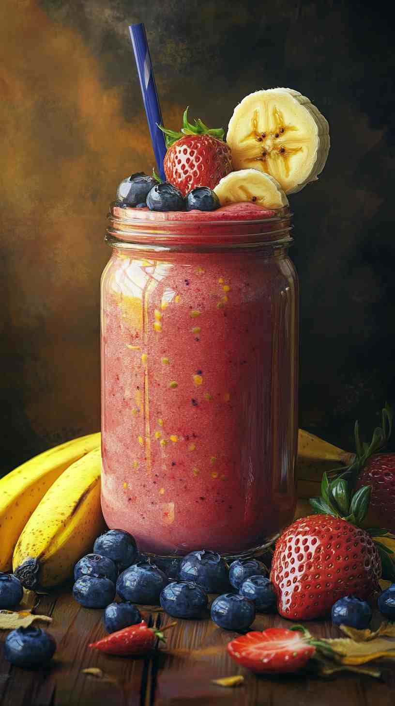 Banana Berry Power Boost Smoothie