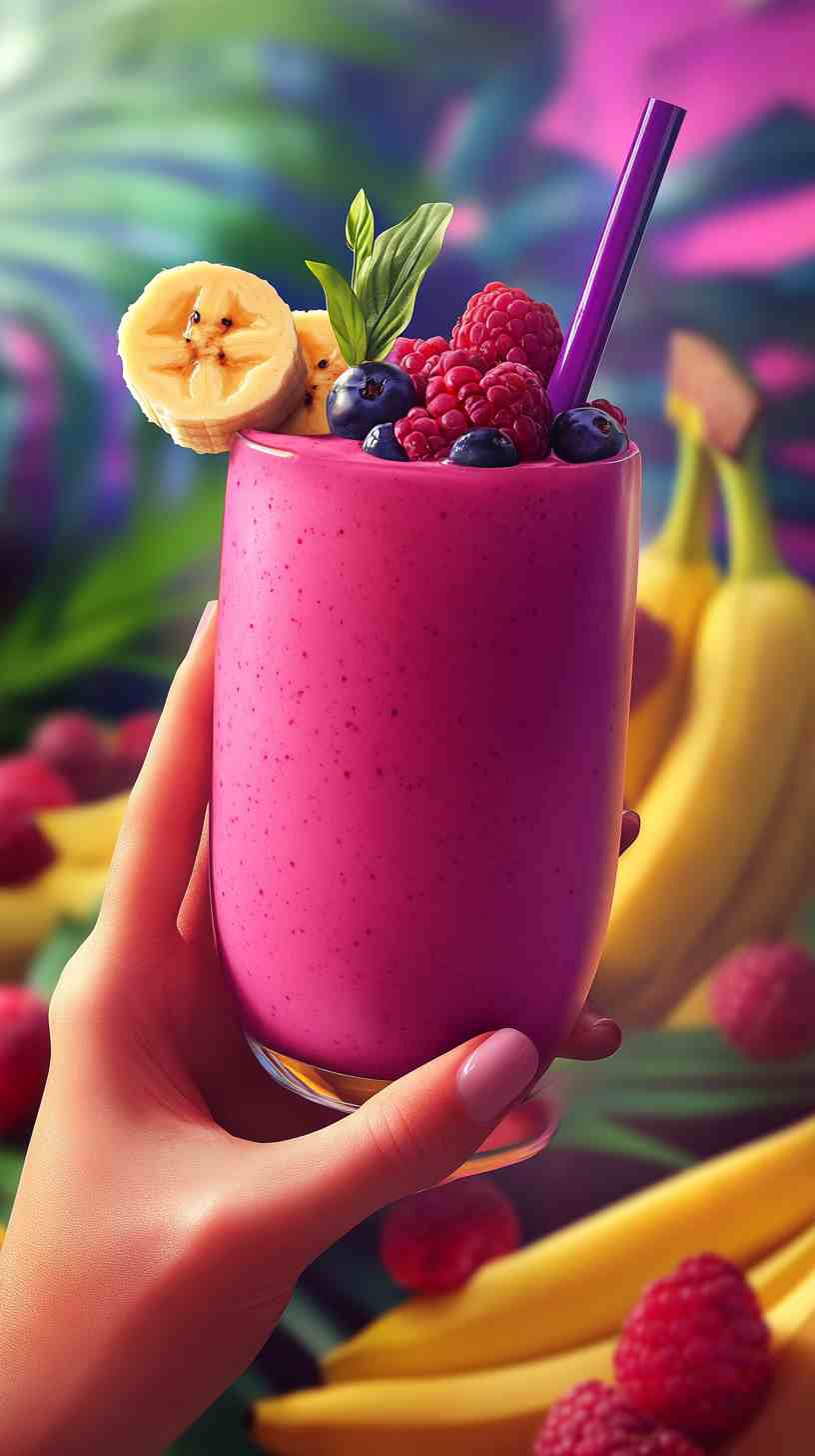 Banana Berry Power Boost Smoothie