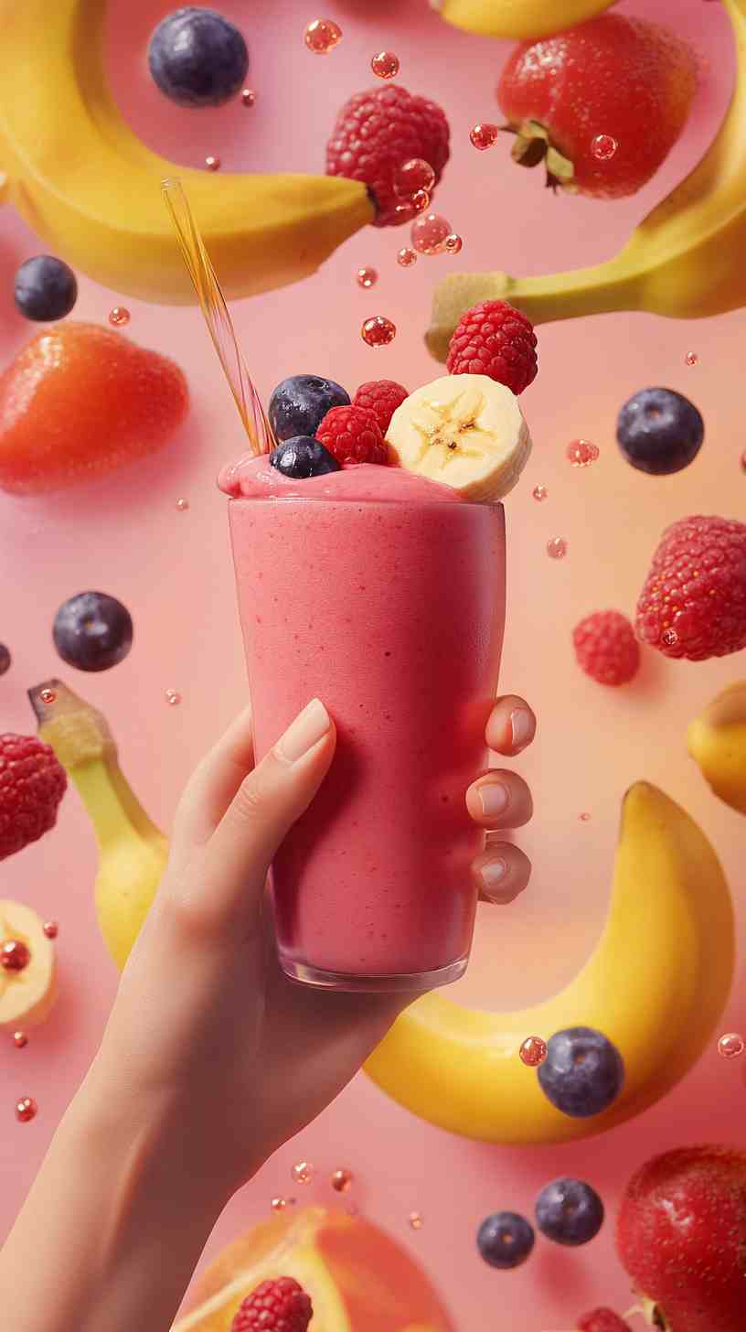 Banana Berry Power Boost Smoothie