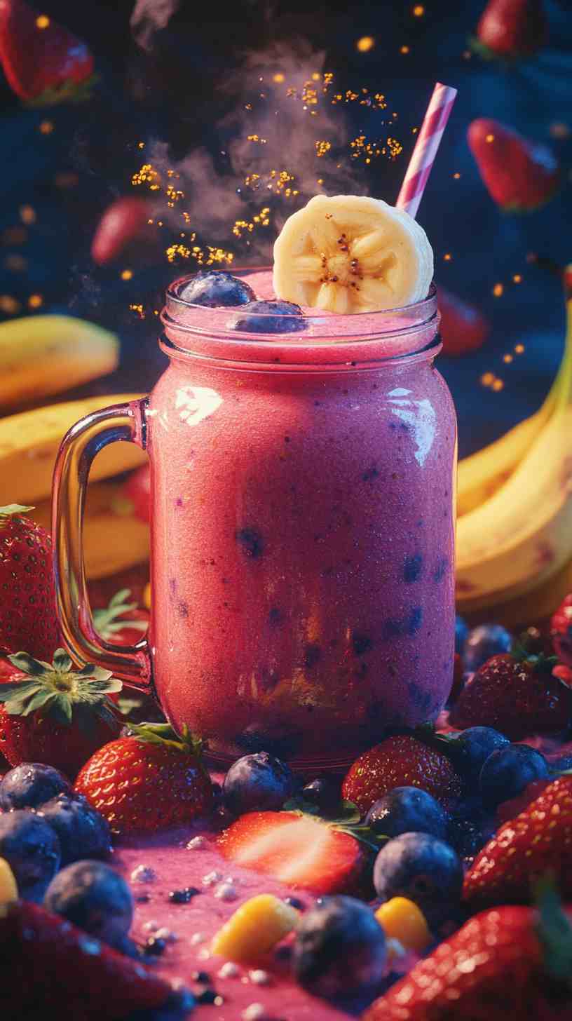 Banana Berry Power Boost Smoothie