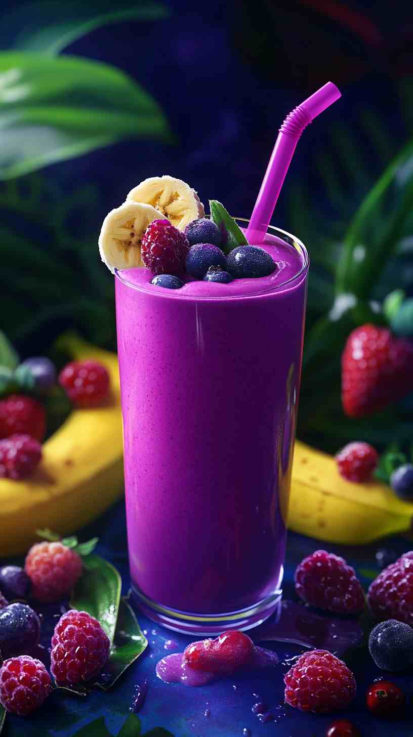 Banana Bliss with a Berry Twist Smoothie