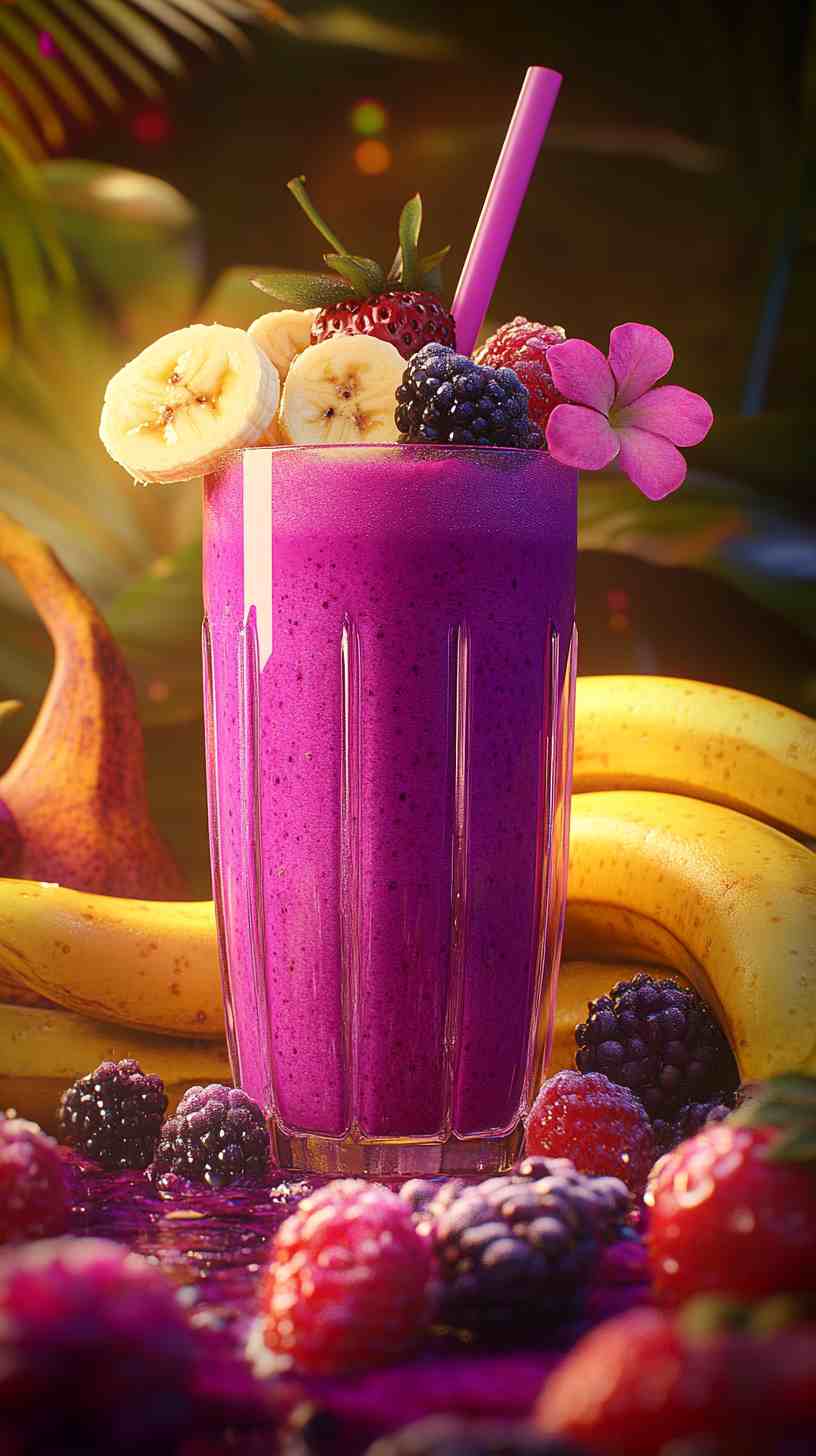 Banana Bliss with a Berry Twist Smoothie