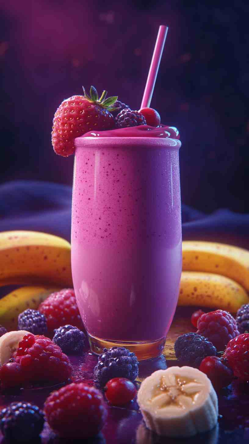 Banana Bliss with a Berry Twist Smoothie