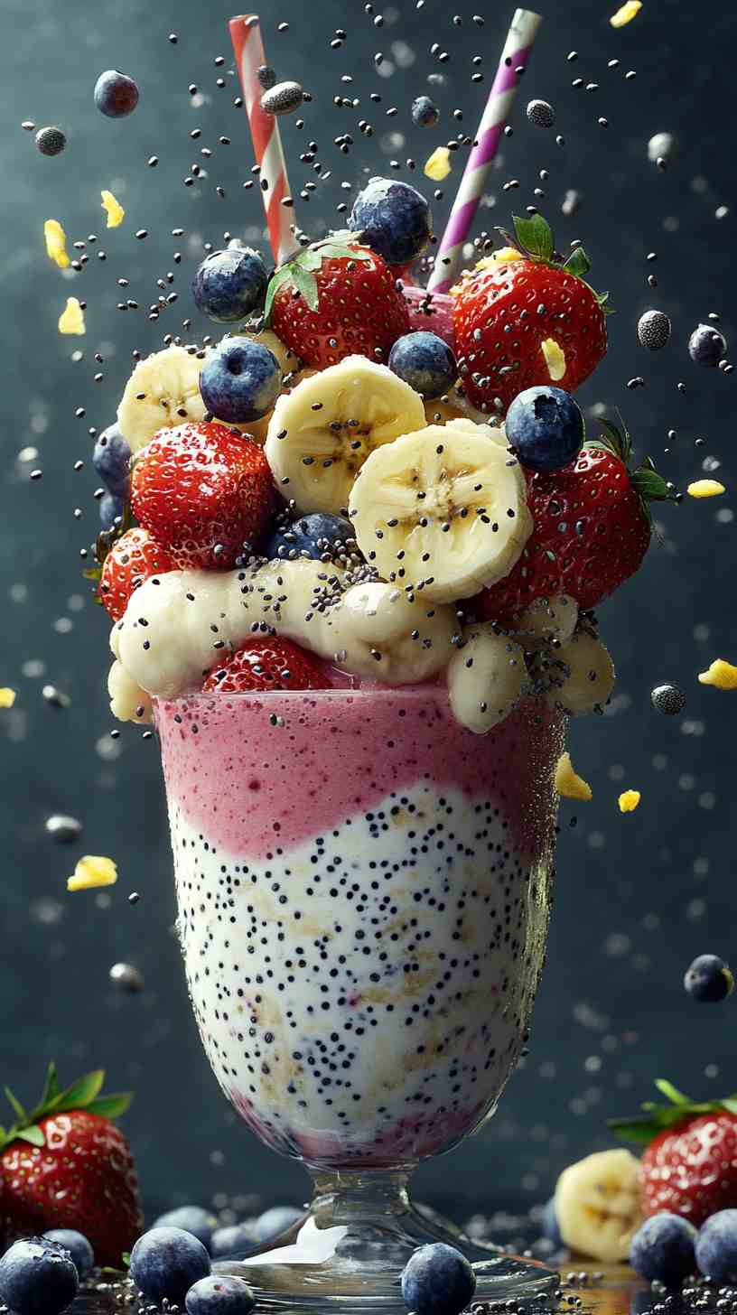 Banana Bliss with a Berry Twist Smoothie