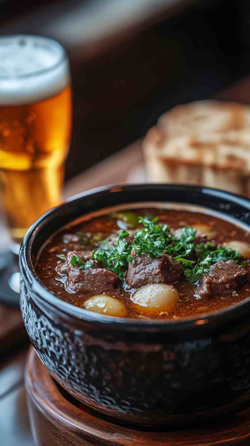 Comforting Beef and Lager Stew in the Slow Cooker