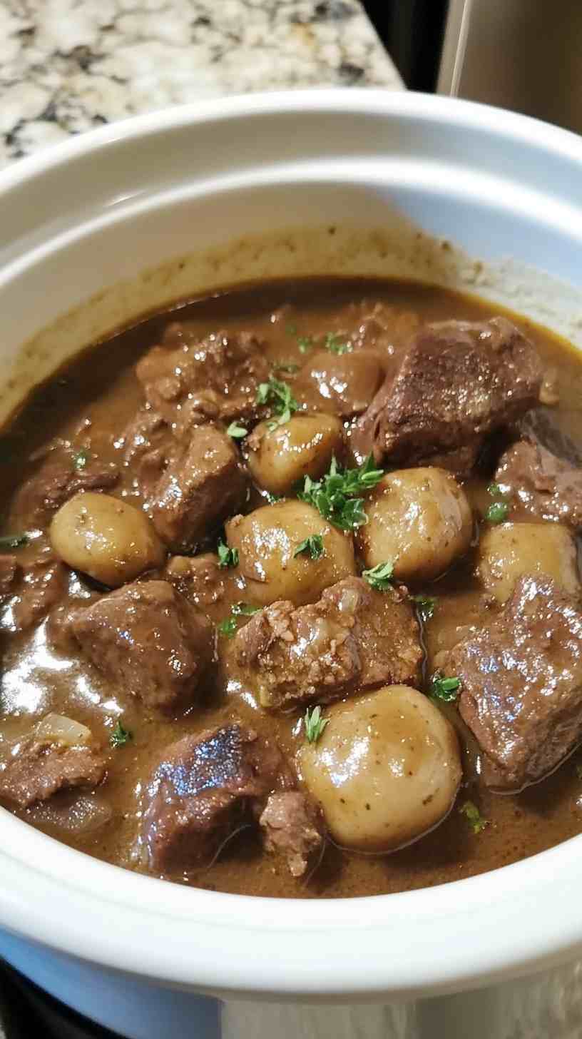 Comforting Beef and Lager Stew in the Slow Cooker