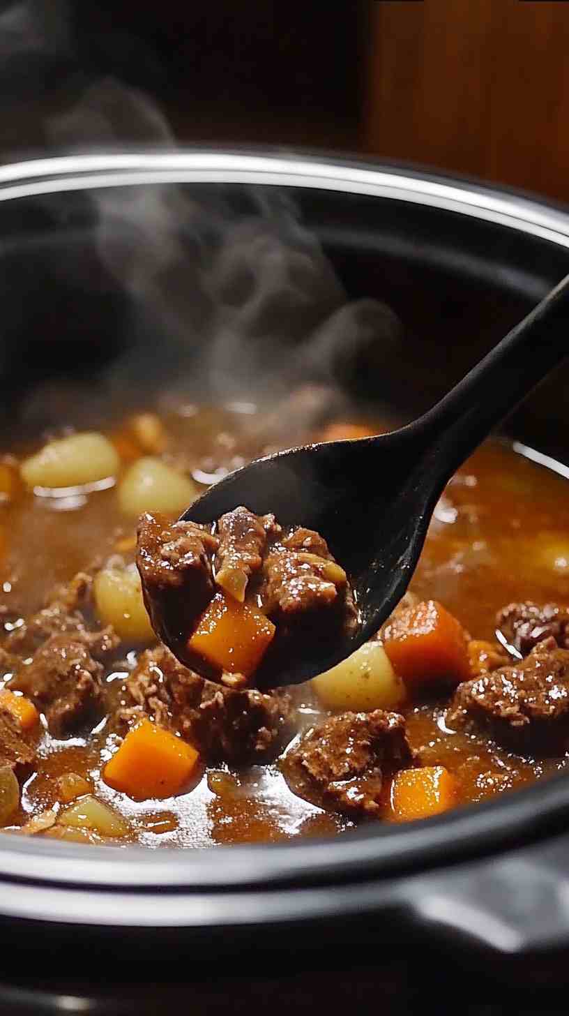 Comforting Beef and Lager Stew in the Slow Cooker