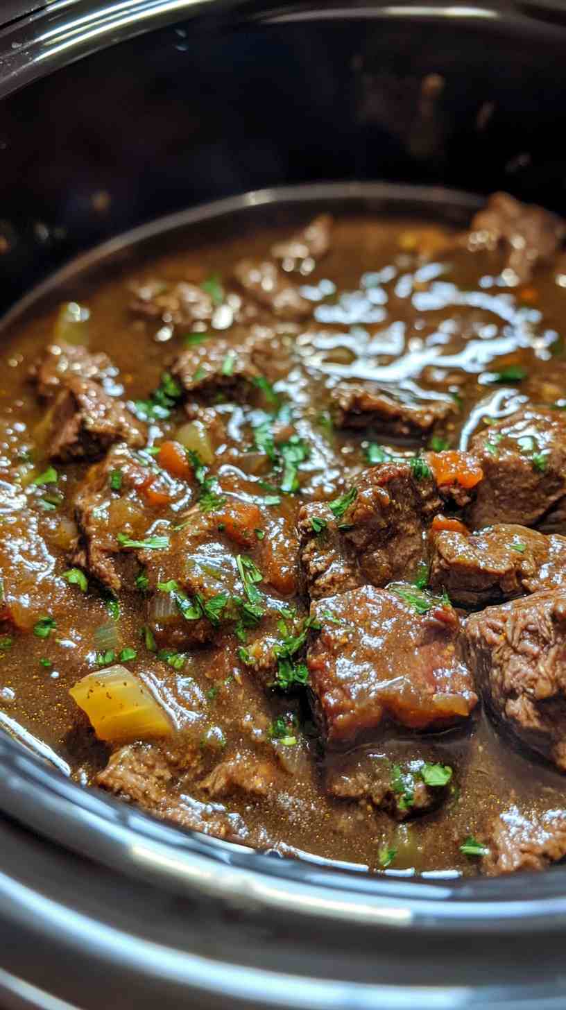 Comforting Beef and Lager Stew in the Slow Cooker