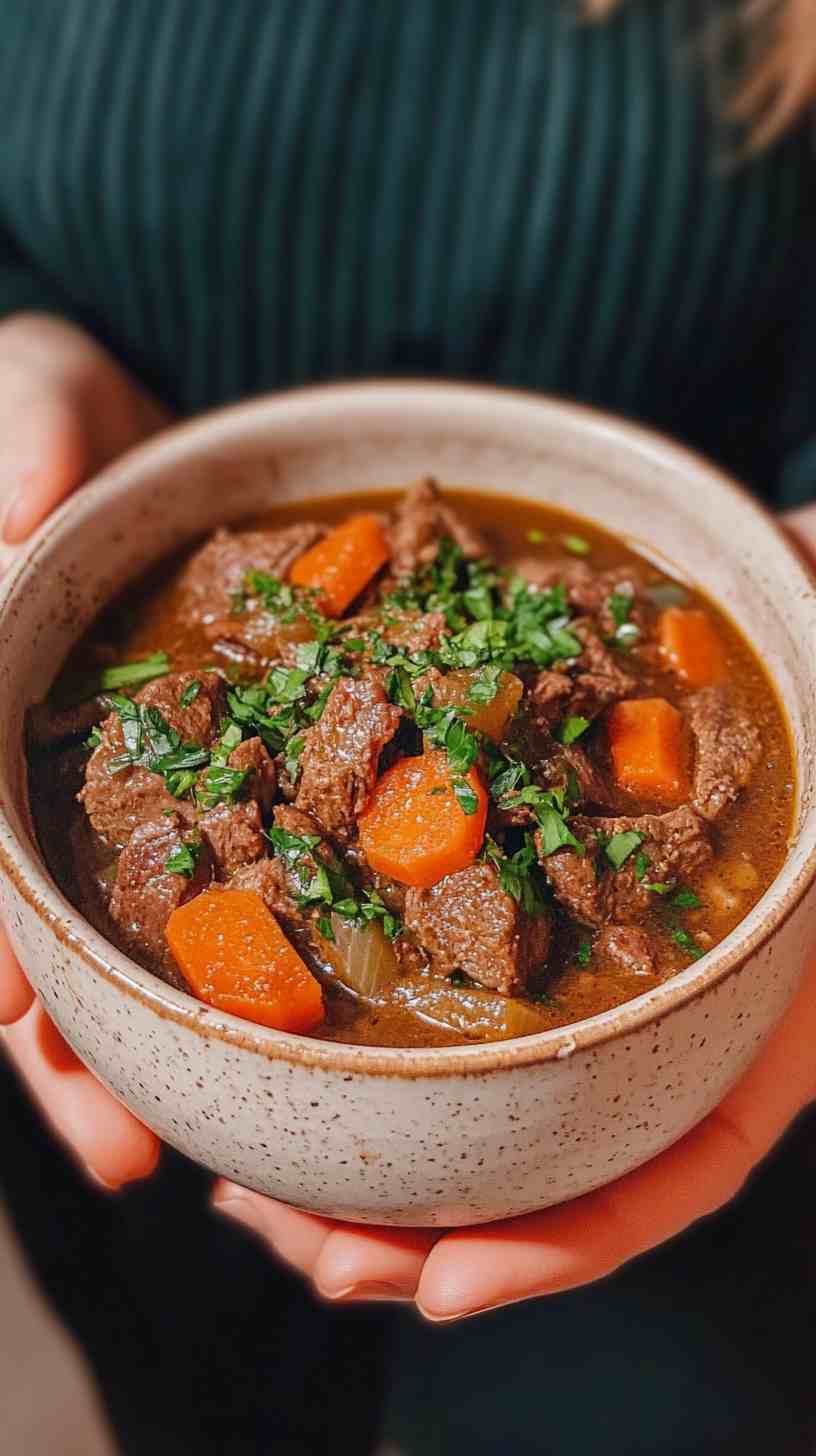 Comforting Beef and Lager Stew in the Slow Cooker