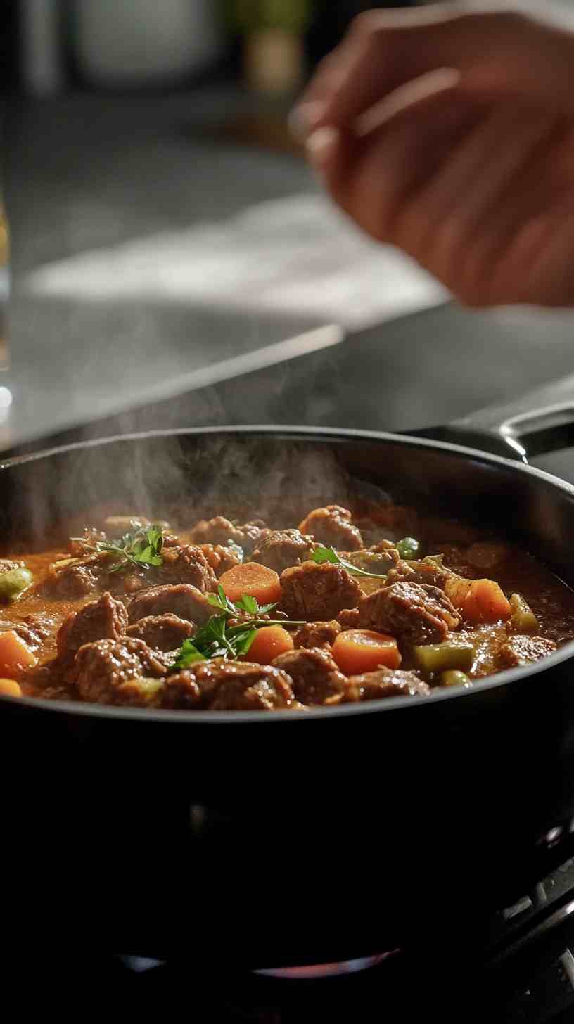 Comforting Beef and Lager Stew in the Slow Cooker