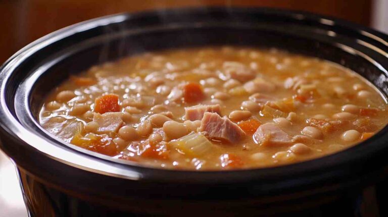 Cozy Crock Pot Ham and White Bean Soup