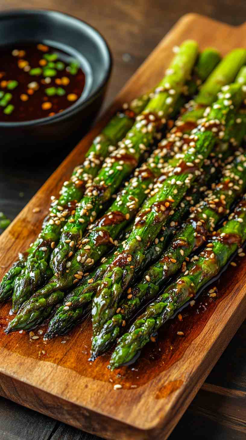 Crispy Air Fried Asparagus with a Sesame Sprinkle