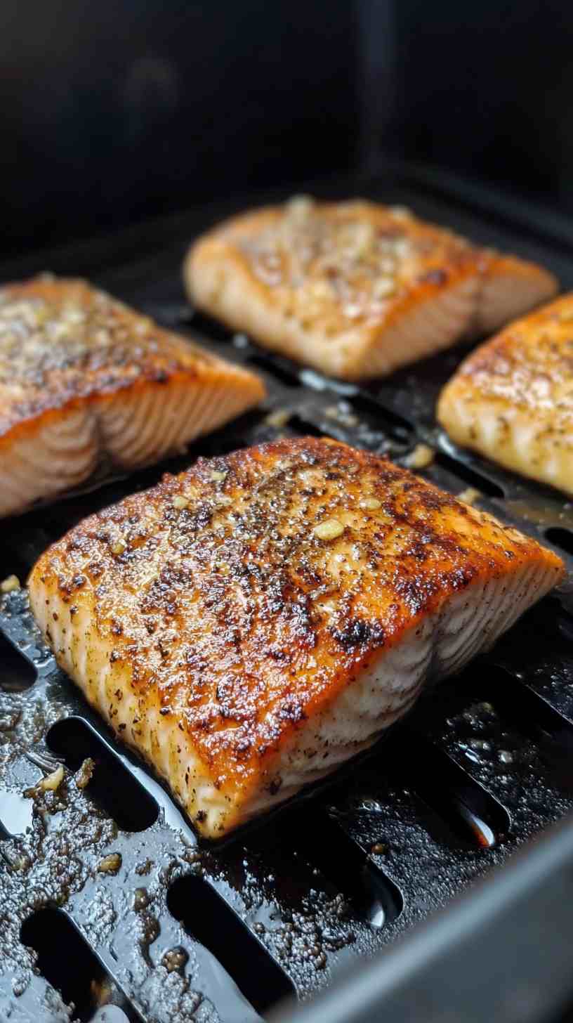 Crispy Air Fryer Garlic Butter Salmon