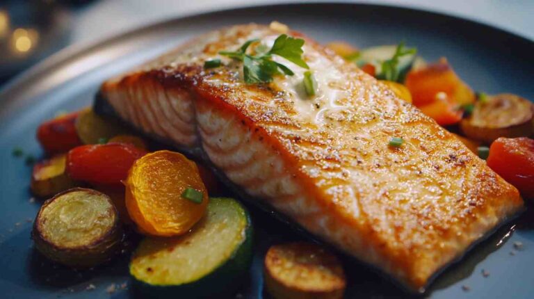 Crispy Air Fryer Garlic Butter Salmon