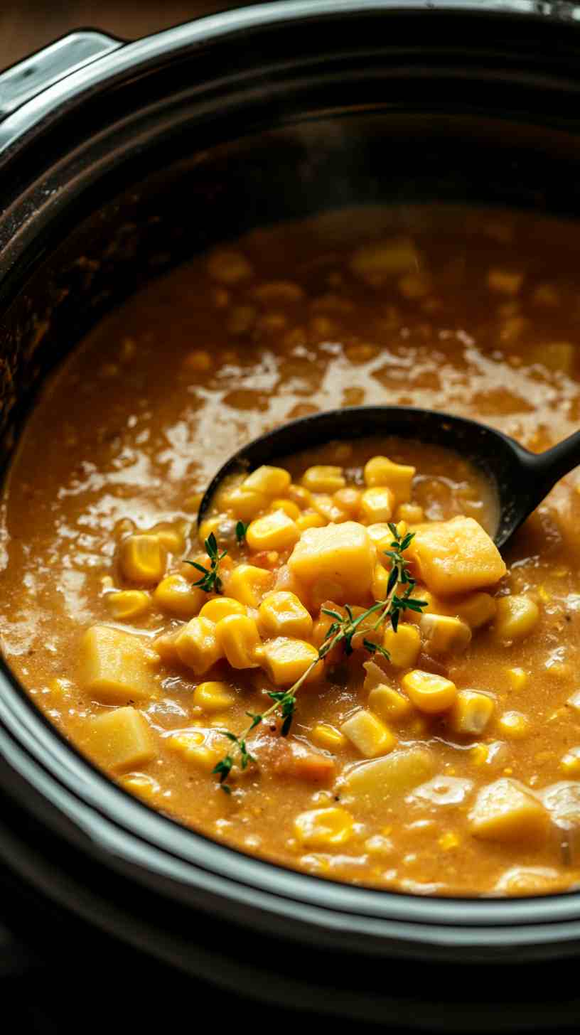 Delicious Slow Cooker Corn Chowder Soup