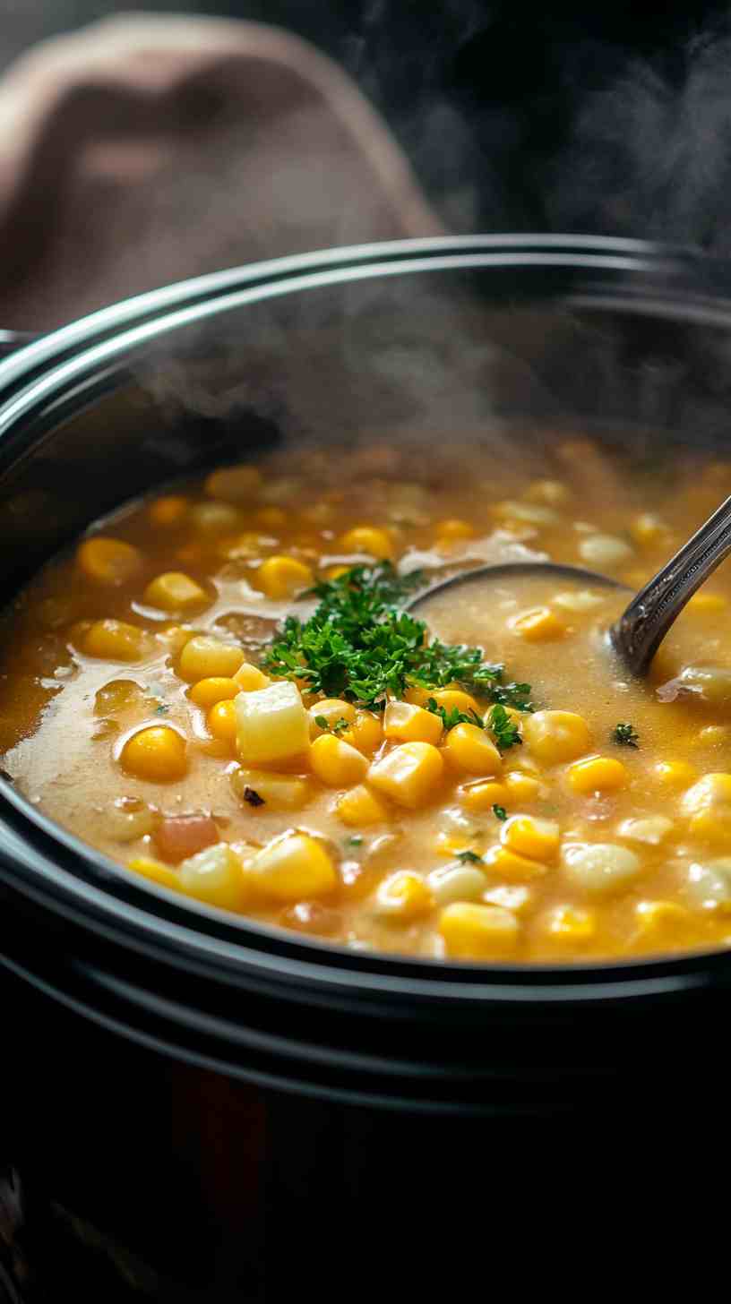 Delicious Slow Cooker Corn Chowder Soup
