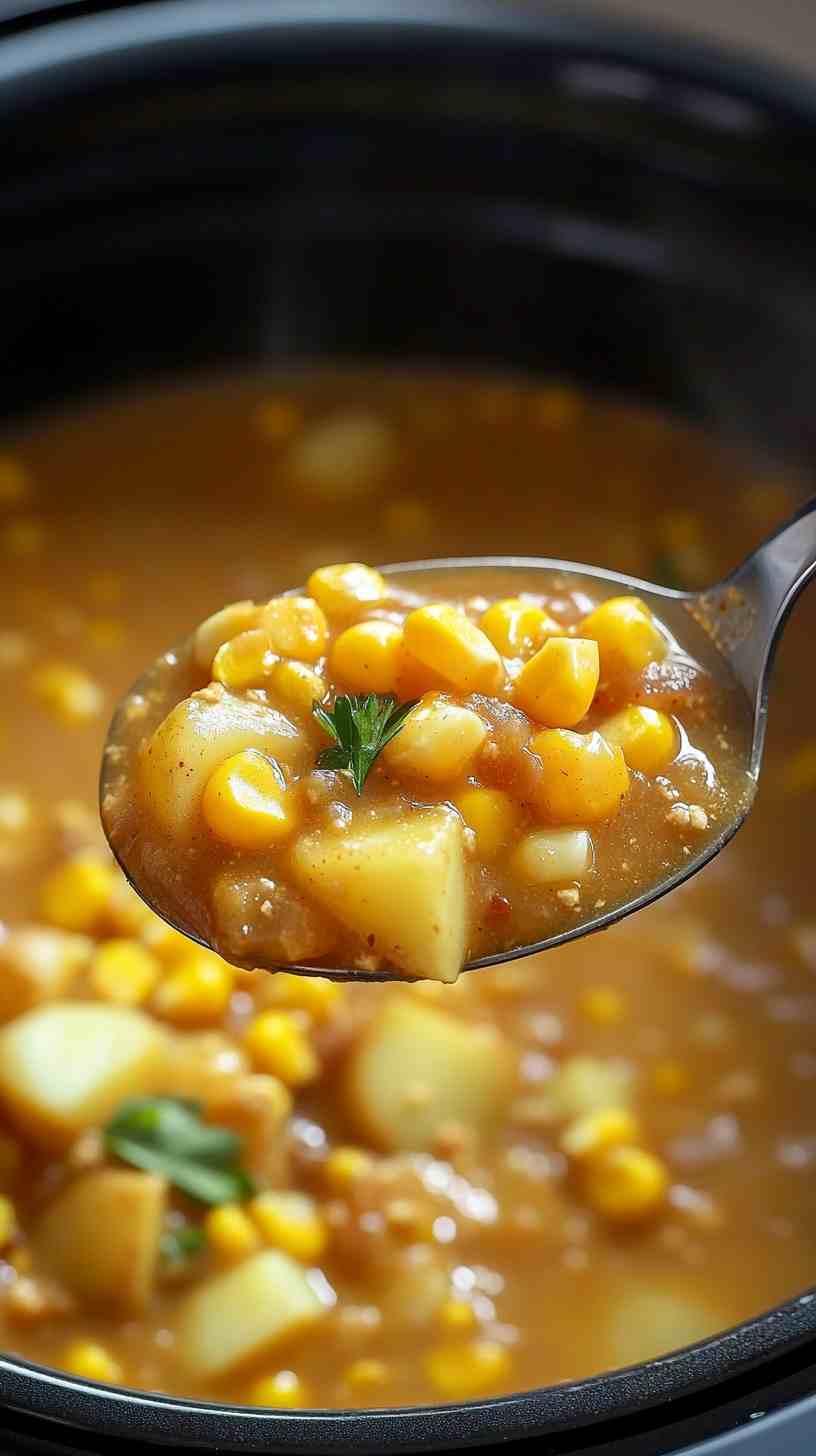 Delicious Slow Cooker Corn Chowder Soup