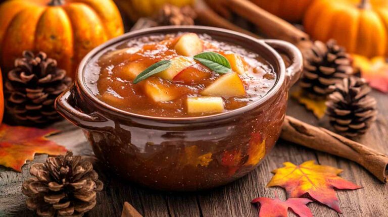 Easy Crockpot Apple Butter with Fall Flavors