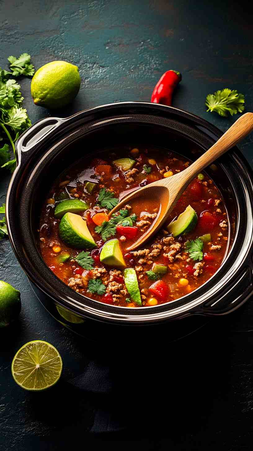 Flavorful Slow Cooker Taco Soup