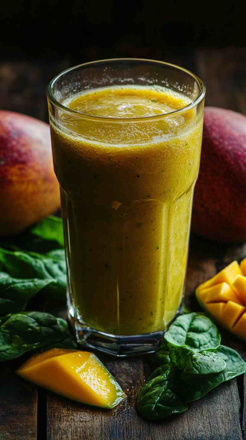 Fresh Mango and Spinach Smoothie