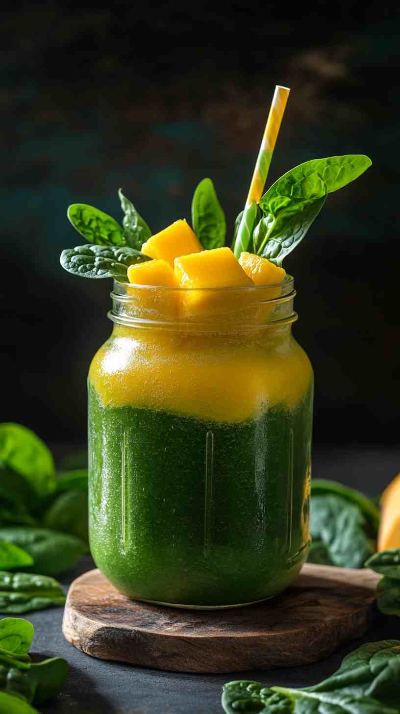 Fresh Mango and Spinach Smoothie