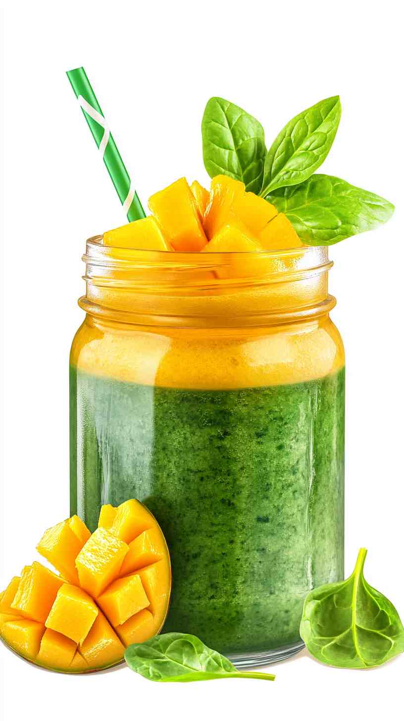 Fresh Mango and Spinach Smoothie
