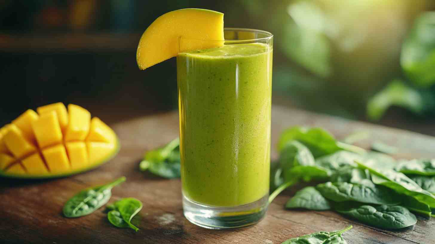 Fresh Mango and Spinach Smoothie