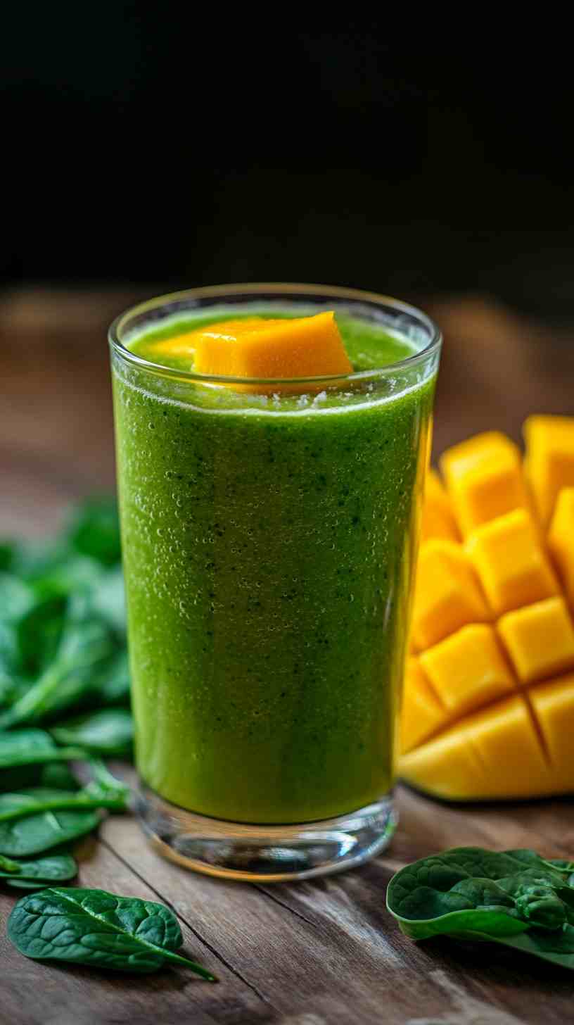 Fresh Mango and Spinach Smoothie