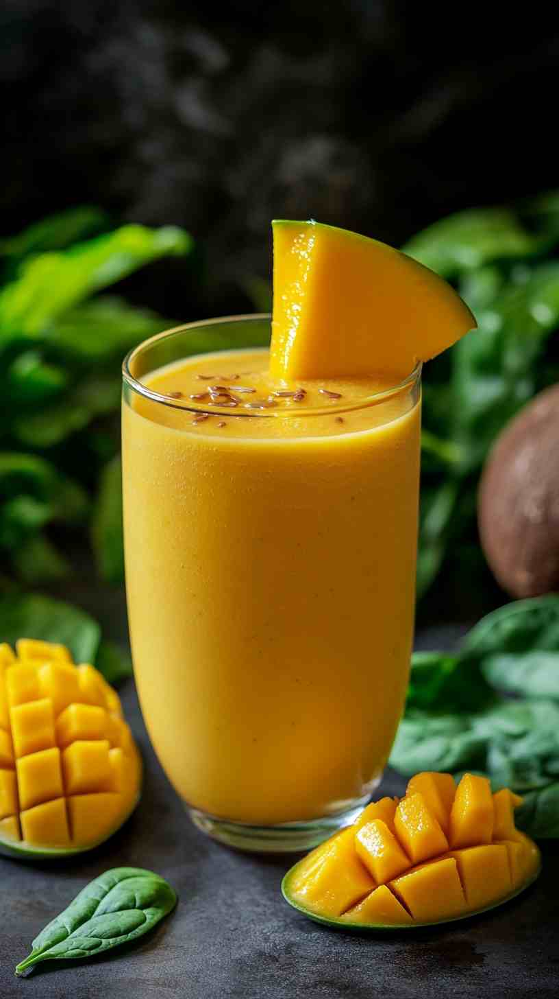 Fresh Mango and Spinach Smoothie