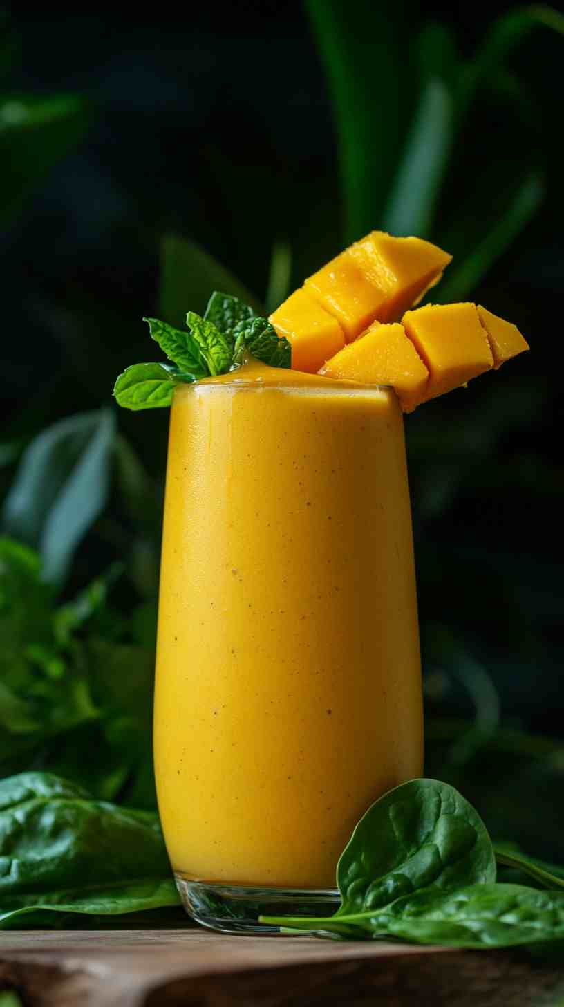 Fresh Mango and Spinach Smoothie