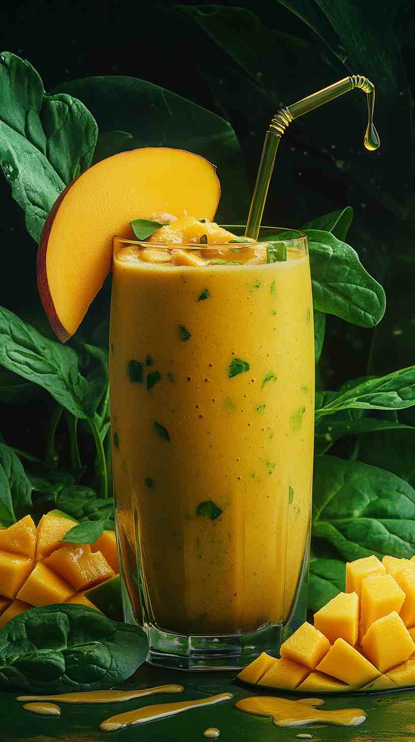 Fresh Mango and Spinach Smoothie