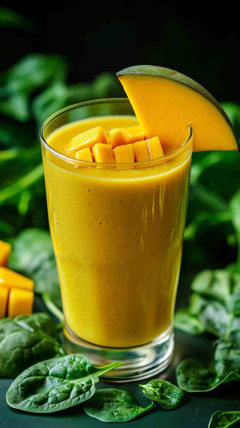 Fresh Mango and Spinach Smoothie