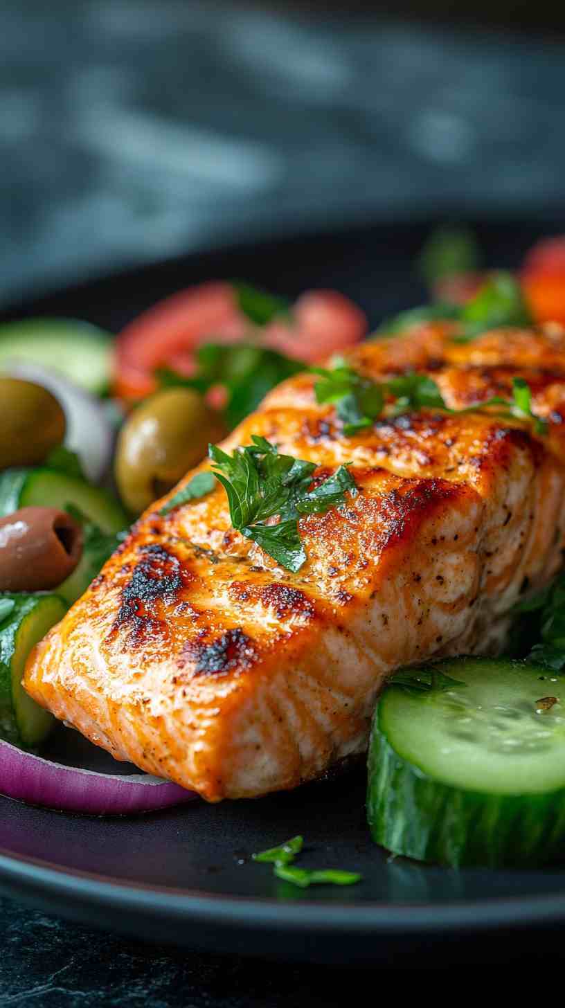Mediterranean Style Air Fryer Salmon