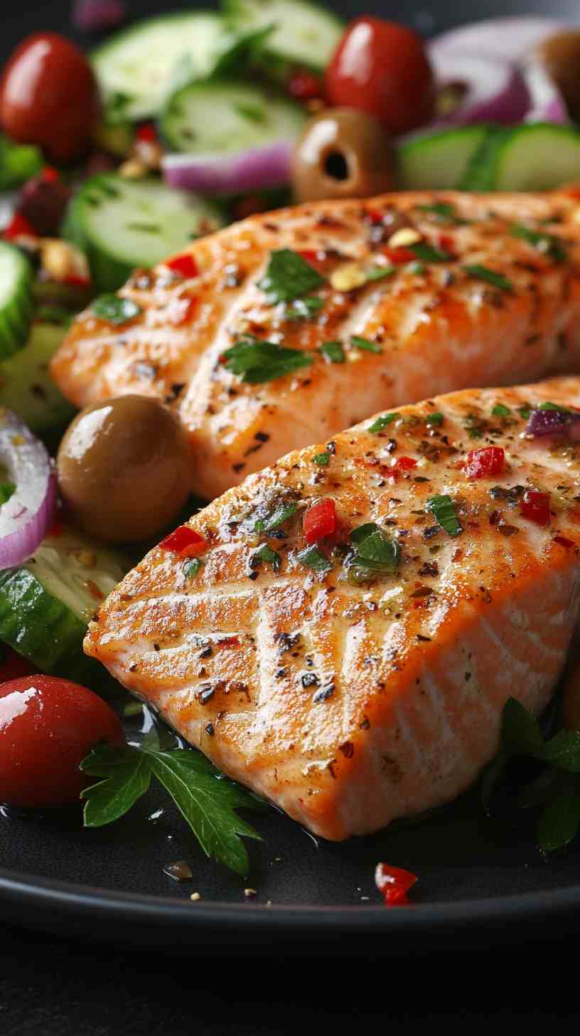 Mediterranean Style Air Fryer Salmon