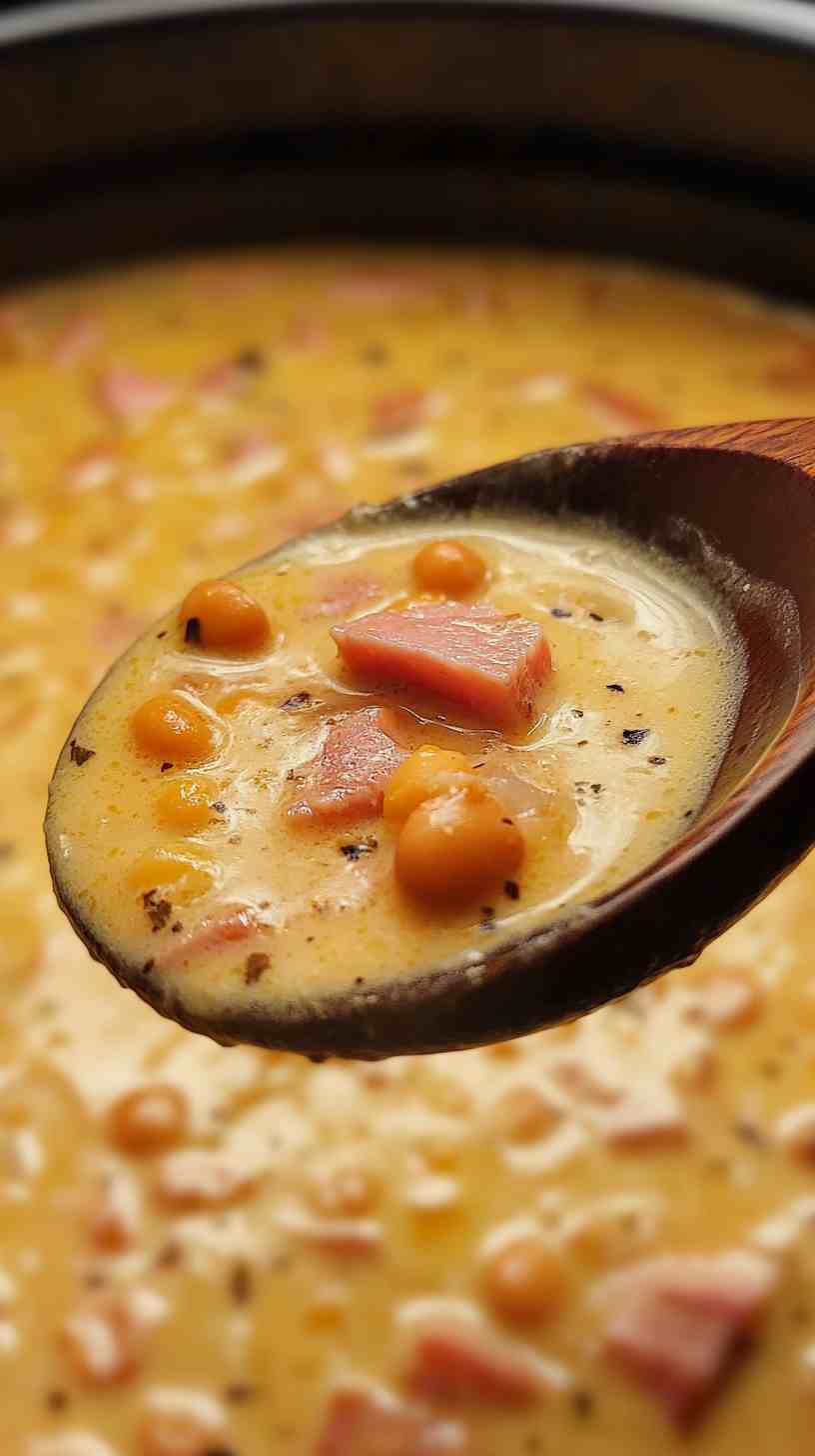 Simple Ham and Bean Soup in the Crock Pot