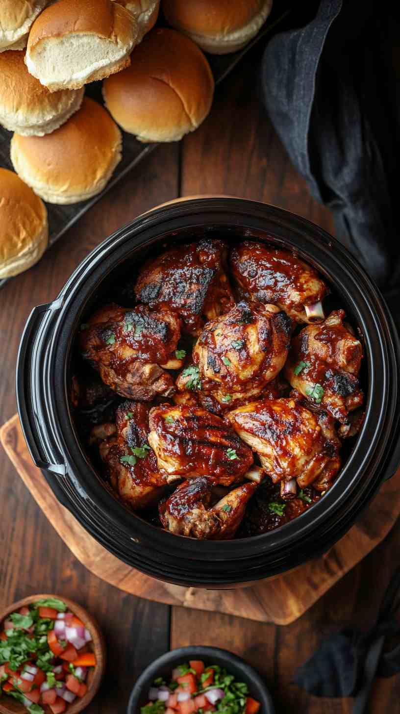 Slow-Cooker BBQ Chicken Sliders